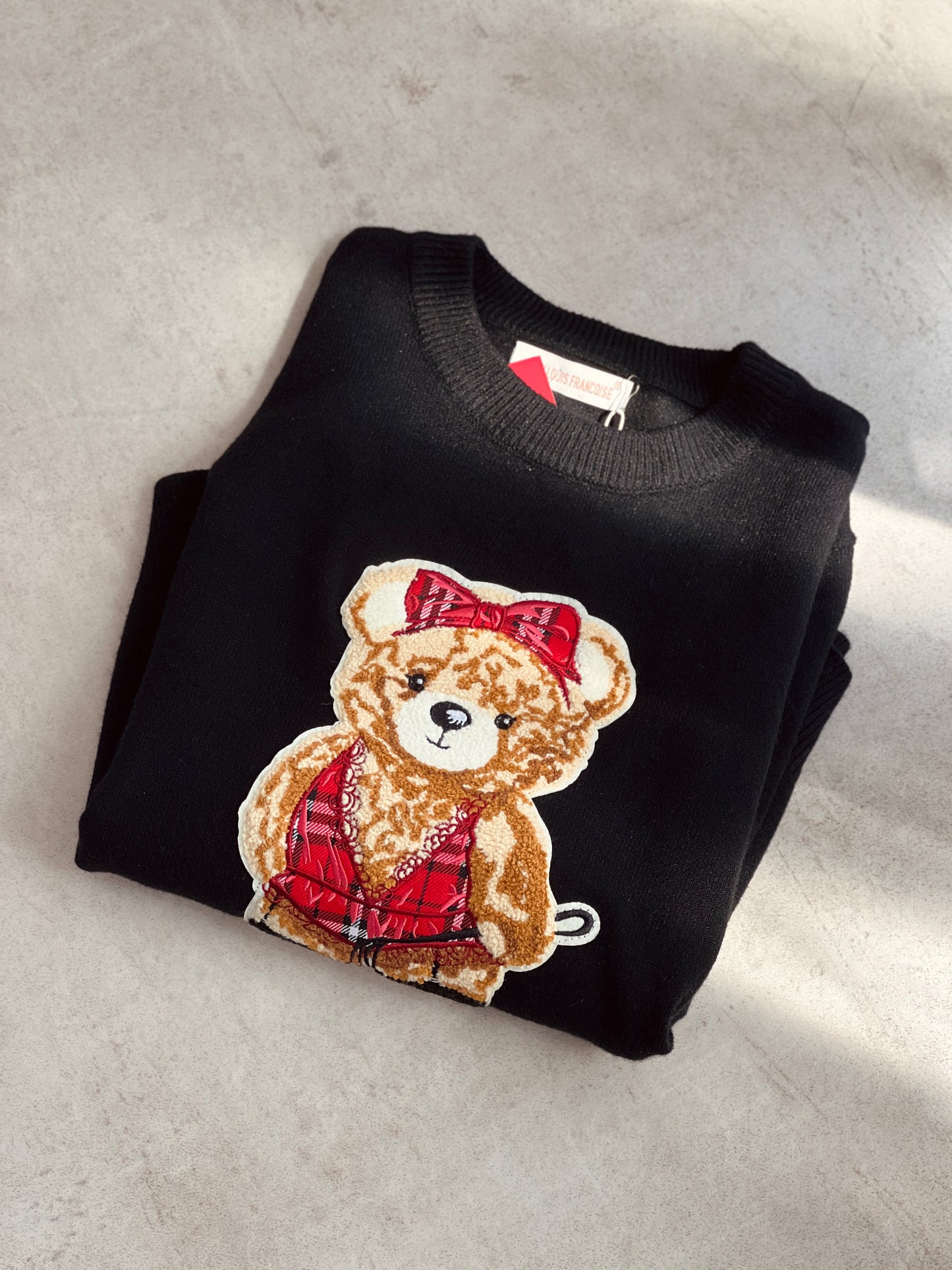 Пуловер фино плетиво NOT YOUR ORDINARY TEDDY BEAR - BLACK