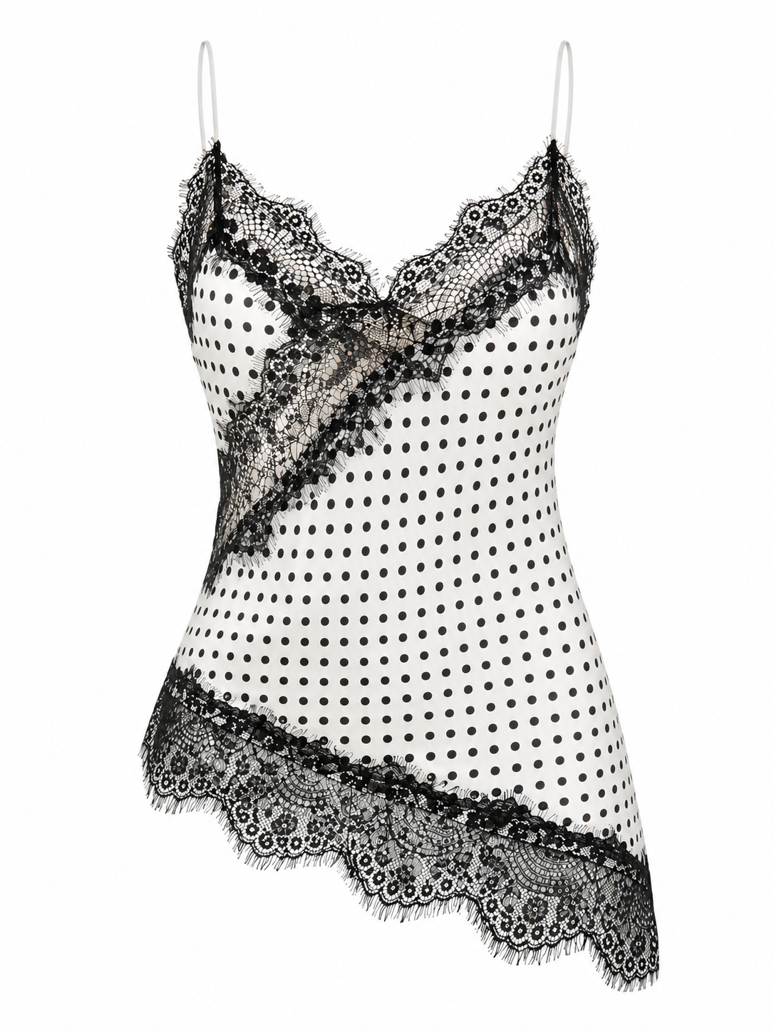 Сатениран топ на точки с дантела VERONA