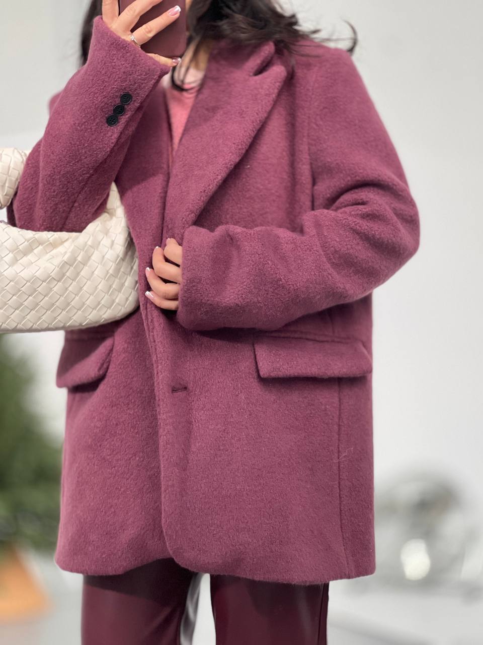 Късо памучно палто BURGUNDY MOOD