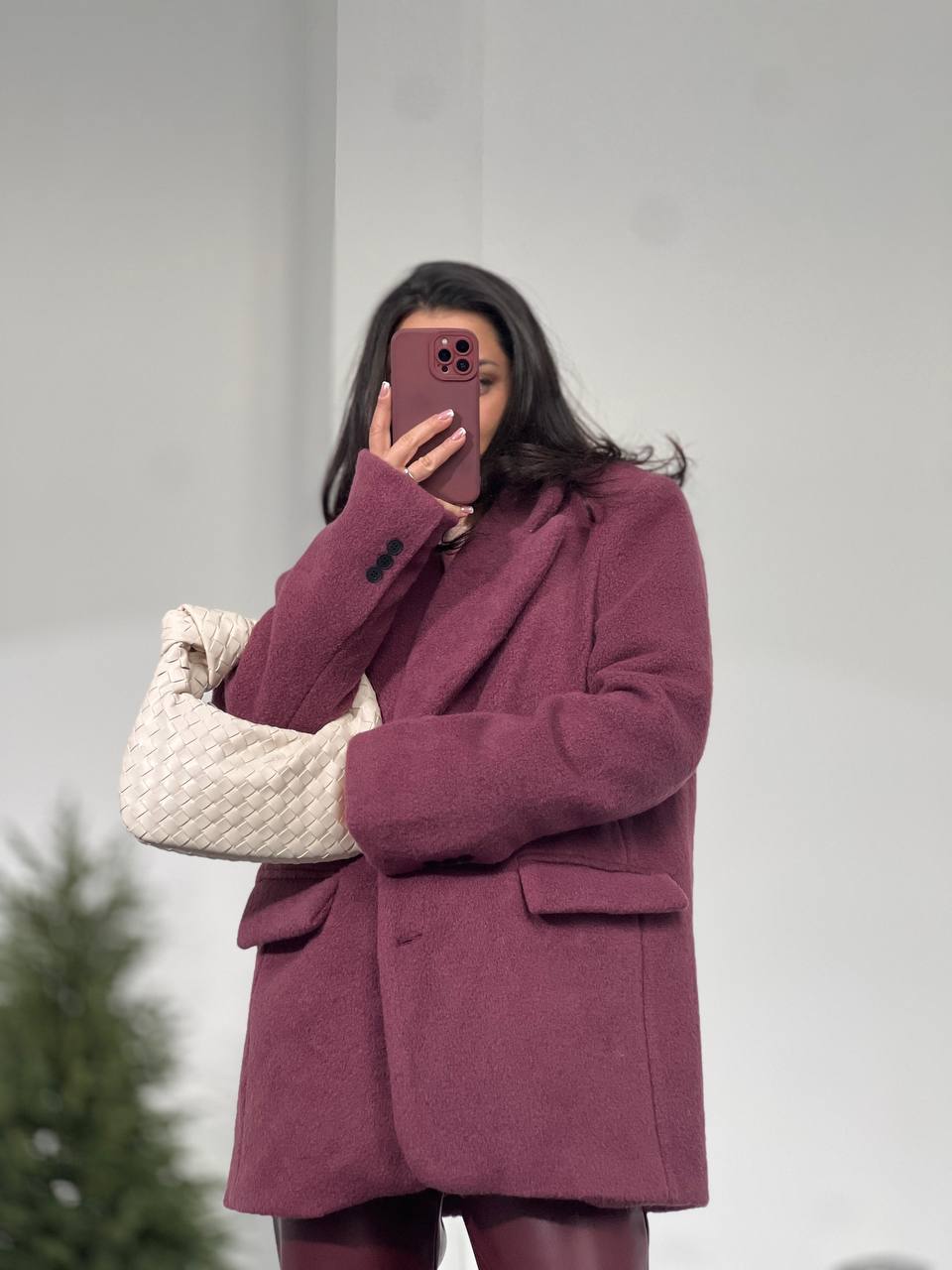 Късо памучно палто BURGUNDY MOOD