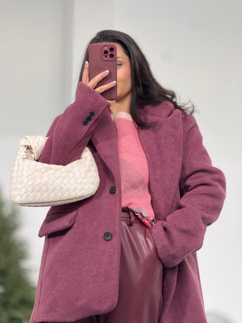 Късо памучно палто BURGUNDY MOOD