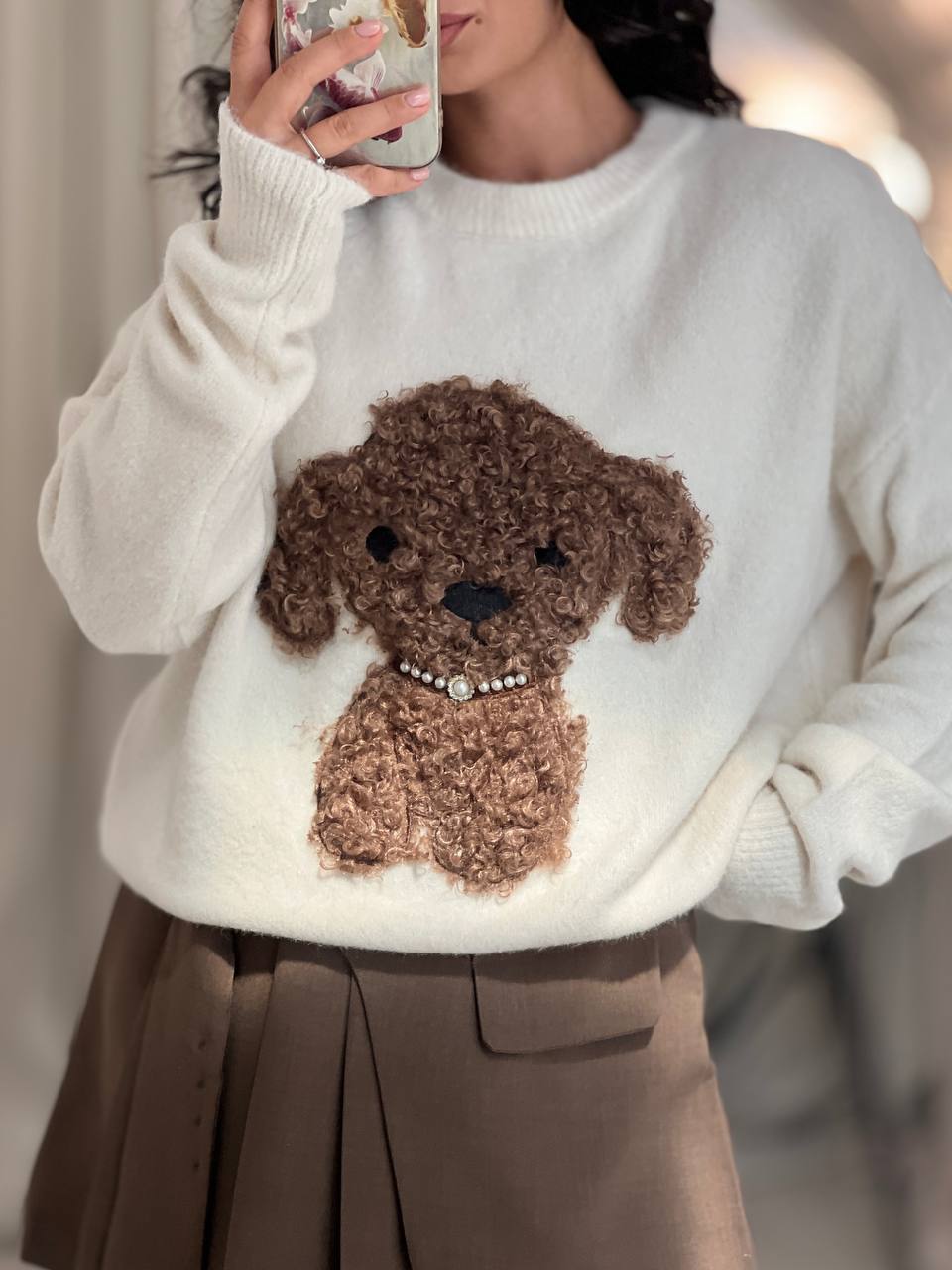 Пуловер POODLE WHITE