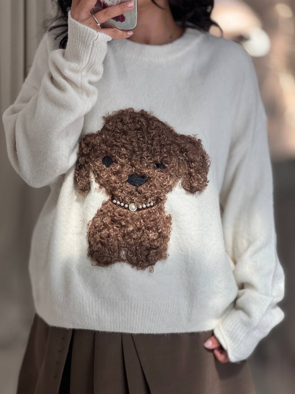 Пуловер POODLE WHITE