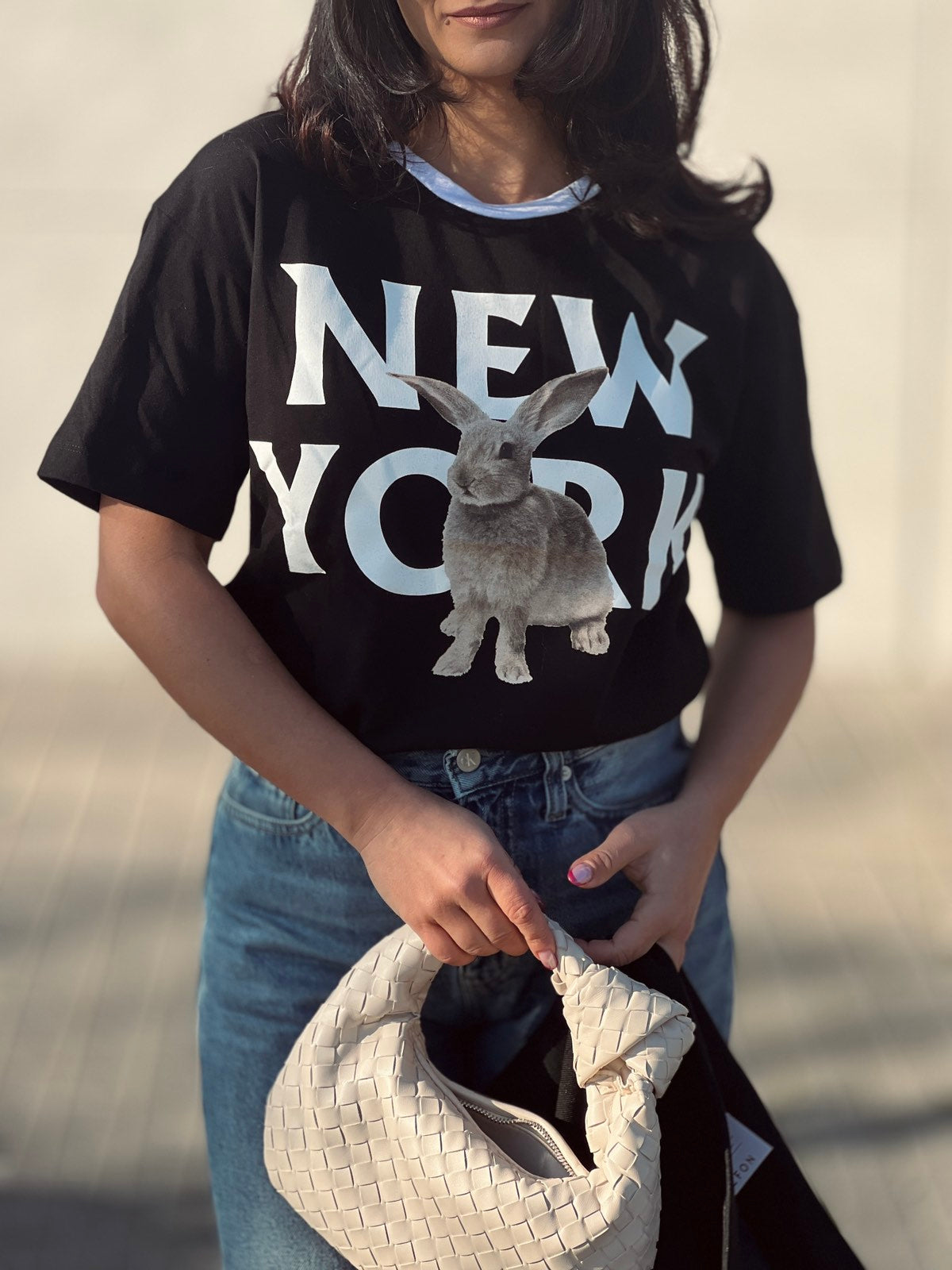 Памучна тениска NEW YORK BUNNY BLACK