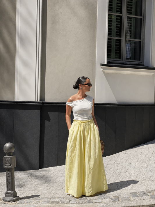 Памучен лимонено жълт панталон VENICE