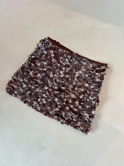 Кафява пола с пайети CHOCOLATE