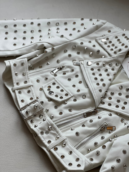 Leather jacket with studs SUPERLOVE