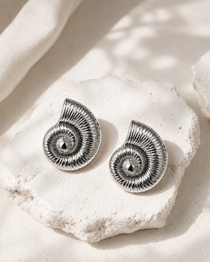 Обеци от неръждаема стомана OCEAN SHELL SILVER