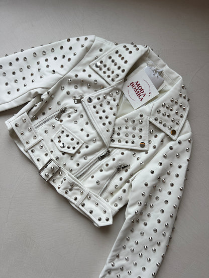 Leather jacket with studs SUPERLOVE