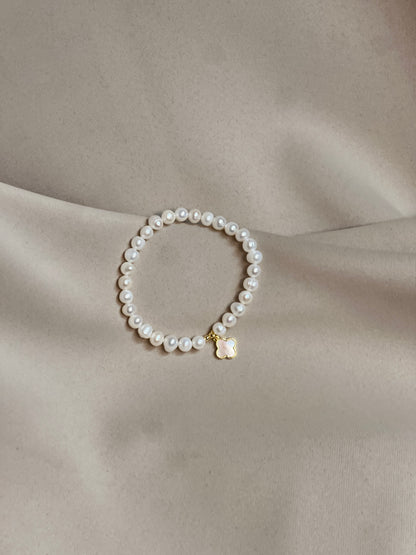 Гривна с естествени перли и седеф LUCKY