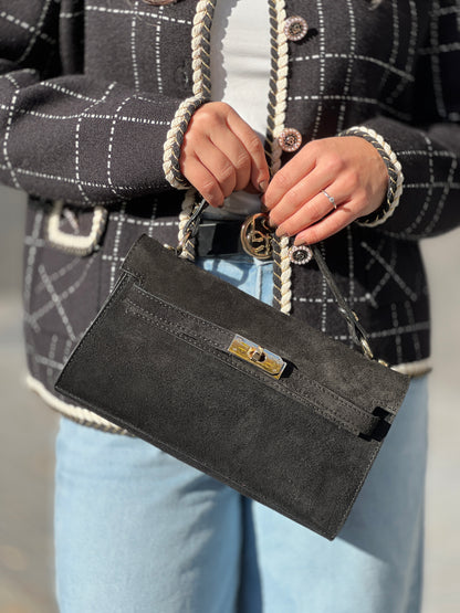 Чанта от естествен велур SELINA NERO