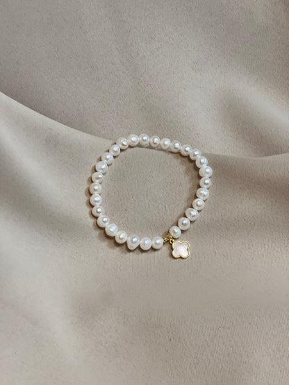 Гривна с естествени перли и седеф LUCKY