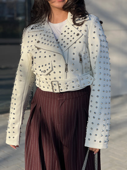 Leather jacket with studs SUPERLOVE