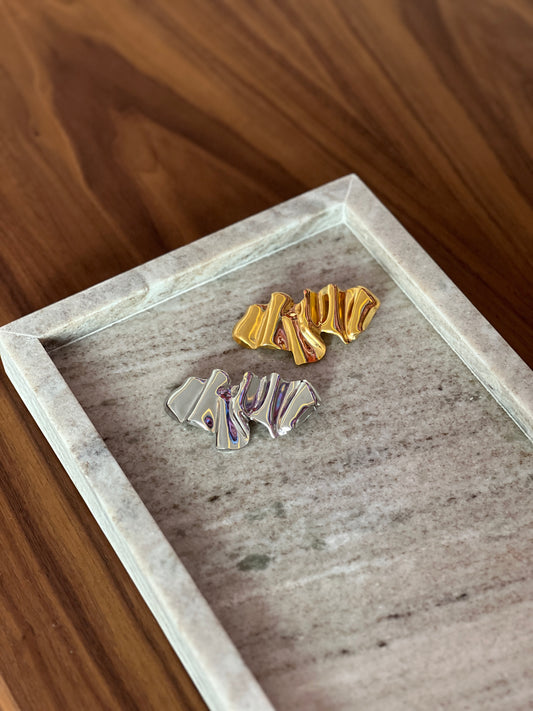 Stainless steel brooch GAYA SILVER