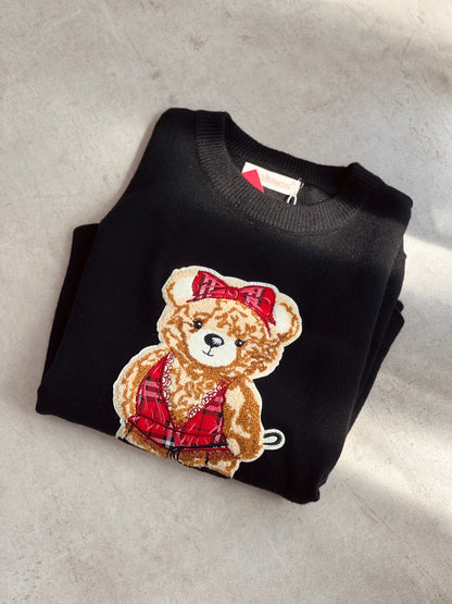 Пуловер фино плетиво NOT YOUR ORDINARY TEDDY BEAR - BLACK