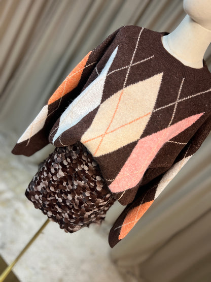 Кафява пола с пайети CHOCOLATE