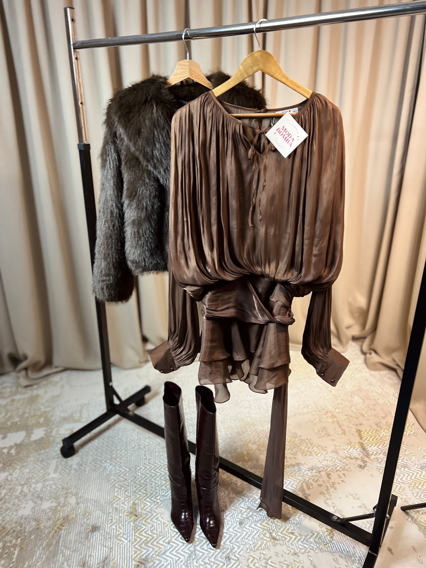 Рокля с воали PATRICIA COFFEE