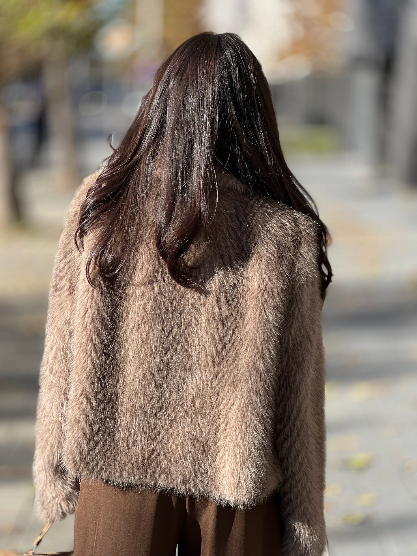 Палто с косъм LOLA CAPPUCCINO