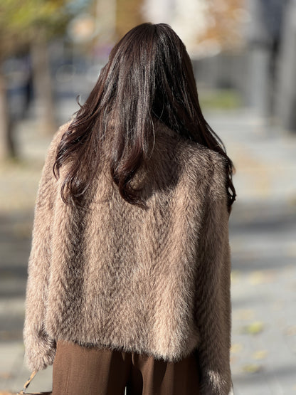 Палто с косъм LOLA CAPPUCCINO
