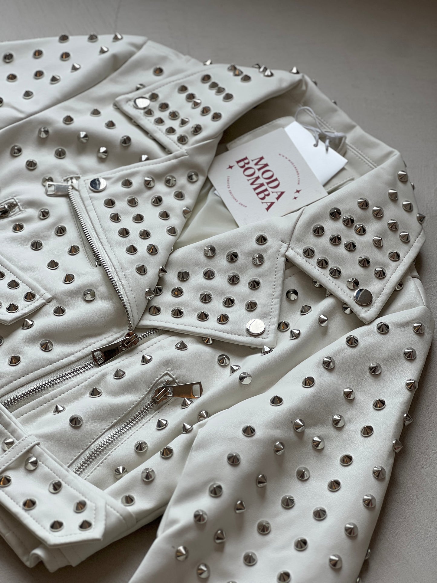 Leather jacket with studs SUPERLOVE