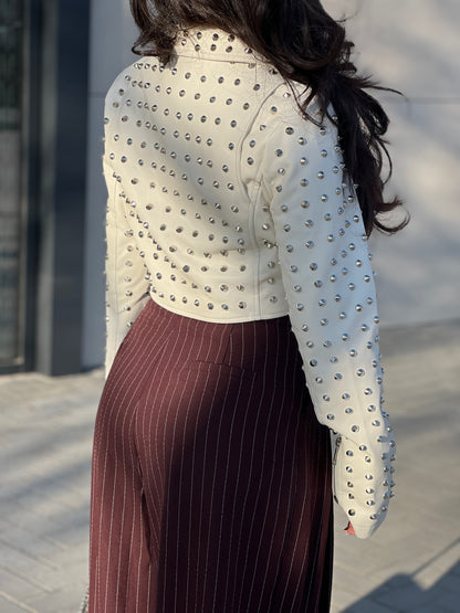 Leather jacket with studs SUPERLOVE