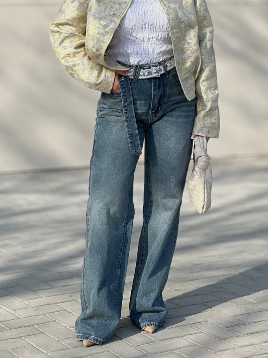 Дънки с дантелен колан ANABELLE