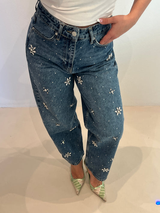 Дънки с детайл камъчета BEATRICE