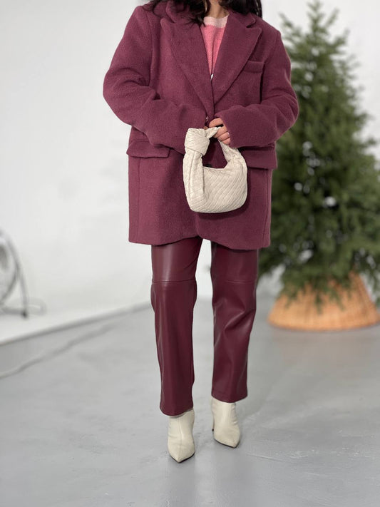 Късо памучно палто BURGUNDY MOOD