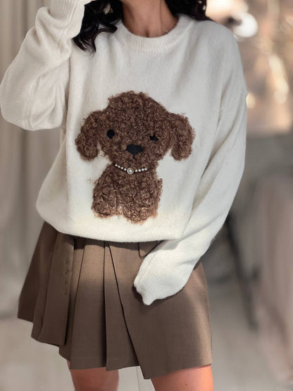 Пуловер POODLE WHITE