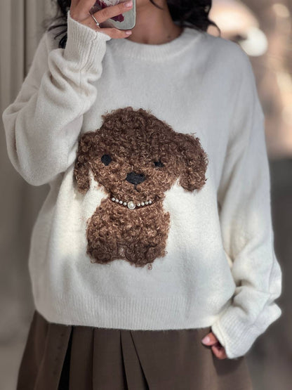 Пуловер POODLE WHITE