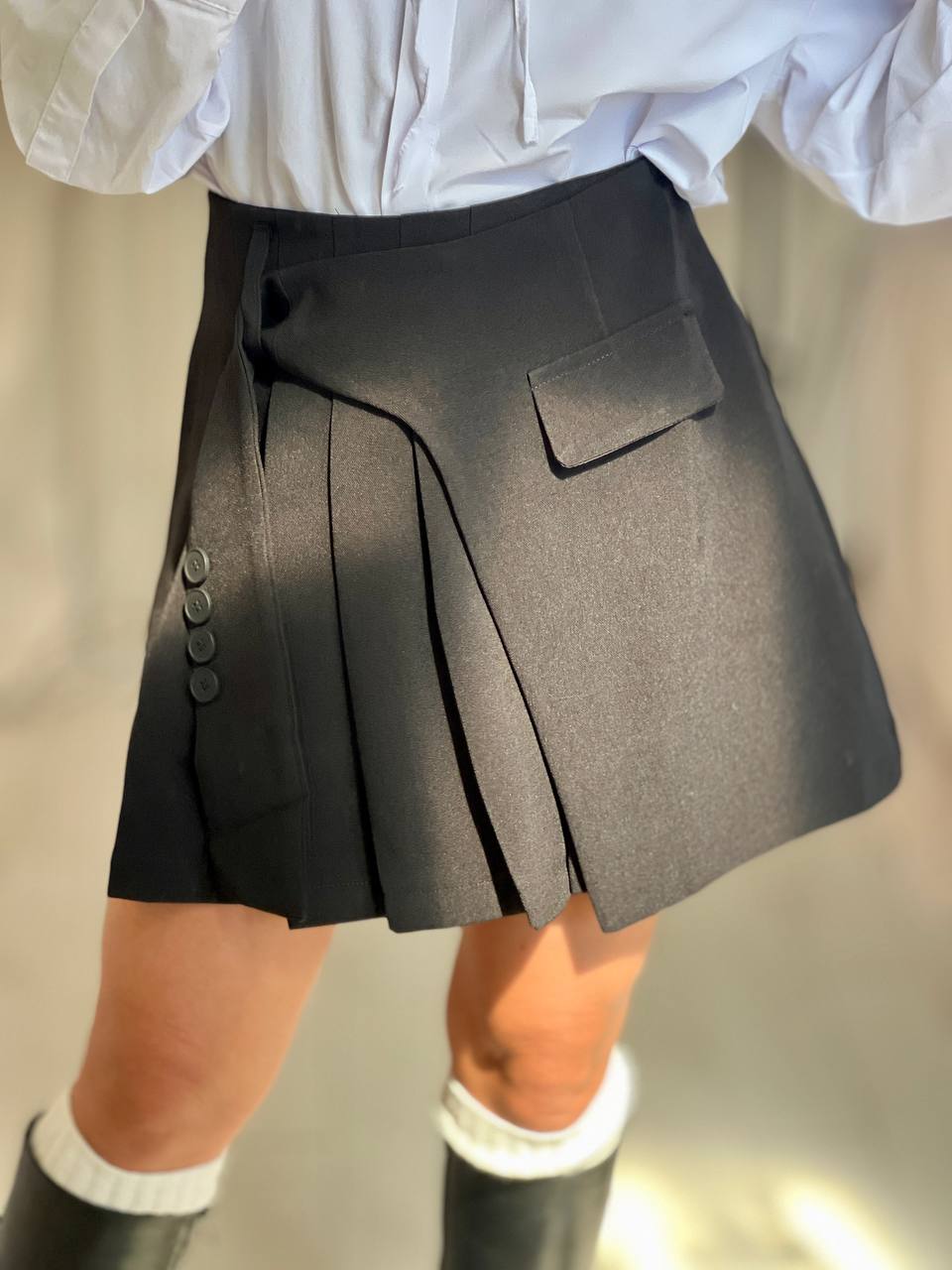 Плисирана пола BLACK