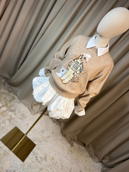 Пуловерче с мече SKI TEDDY