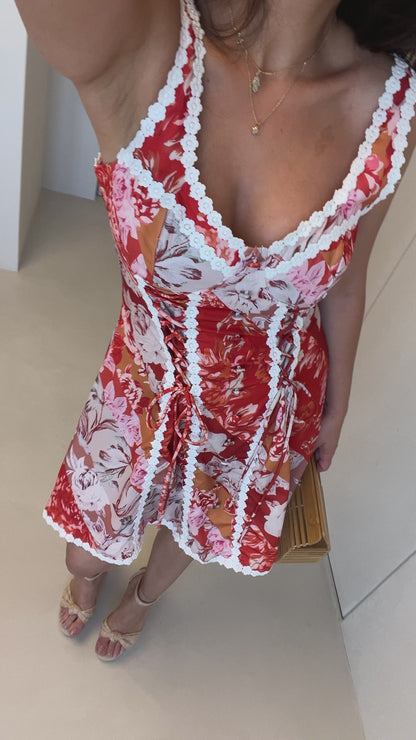 Ленена рокля VALENCIA с флорален принт PRE-ORDER