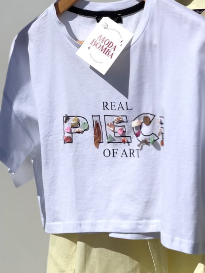 Tricou crop PIECE OF ART